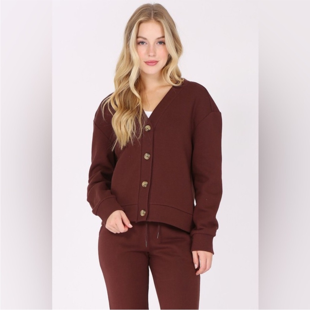 Brown Button-Up Cardigan